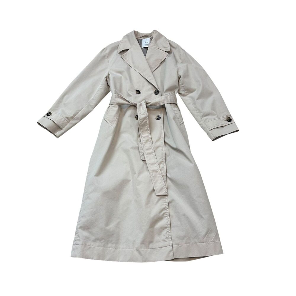 Mango Long Oversized Double Breasted Trench Coat Size M